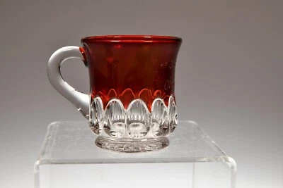 c. 1905 No. 15091 by U.S. Glass RUBY STAINED Child Cup H. Booker Niagara Falls - Image 1 of 2