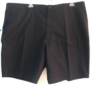 4XL/48W Men's Claiborne Flat Front Shorts-Cotton-Black Color-NWT-Big & Tall - Picture 1 of 6