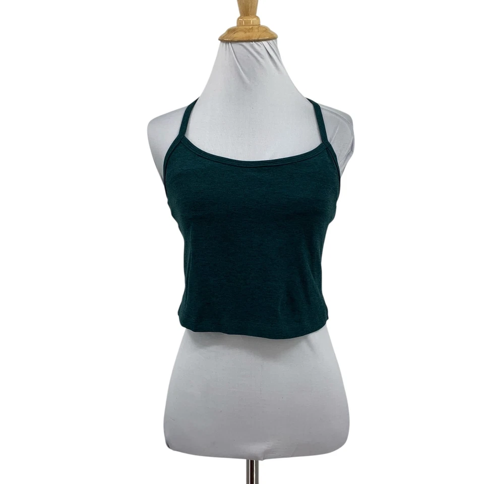 Beyond Yoga Tank Top Womens M Medium Green Spacedye Racerback Cropped Shelf Bra - Image 1 of 4