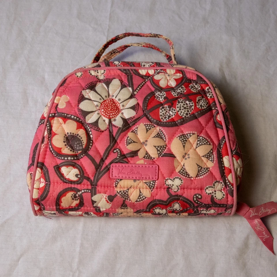 VERA BRADLEY Travel Jewelry Organizer Cosmetic Bag Pink Floral - Image 1 of 4