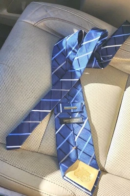 Corbata vintage Donald Trump [Presidente] Trump azul/blanco 100 % seda firma Plus Foto 1 de 4