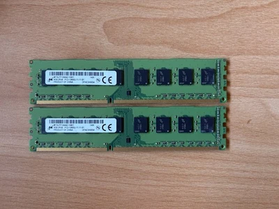 TWO (2x) Micron 8GB 2Rx8 PC3-12800U-11-11 DDR3 1600MHz Desktop RAM Memory 1420 - Image 1 of 2