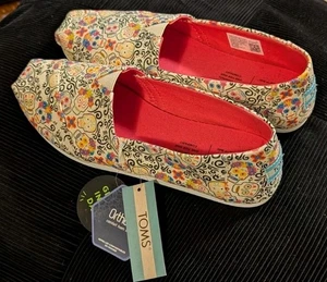 Toms Mujer 7.5 Colorido Día de Muertos Sin Cordones Nuevo con Etiquetas S03 - Imagen 1 de 6
