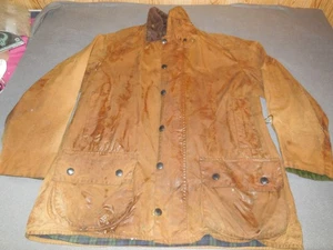 DJ2 Barbour Beaufort A1600 Ducks Unlimited Tan Waxed Jacket England Size L - Picture 1 of 14