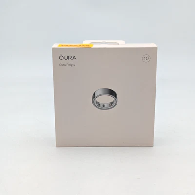 Oura Ring 4 Smart Activity Tracker - Size 10 - (JZ90-54217-10) - Silver - Image 1 of 4