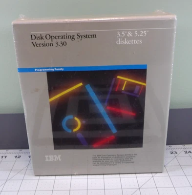 Sistema operativo de disco NOS IBM DOS 3.30 discos de 3,5 y 5,25 en caja sellada de fábrica Foto 1 de 4