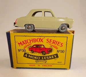 Ruedas de metal Matchbox RW 30A Ford Prefect marrón gris excelente en caja "B2" - Imagen 1 de 13