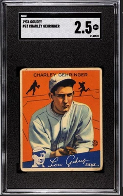 1934 Goudey Charley Gehringer #23 SGC 2.5 - Image 1 of 2