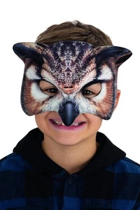Smiffys Kids Owl Mask on Elastic, Children's Animal Fancy Dress, Child Dress Up - Picture 1 of 1