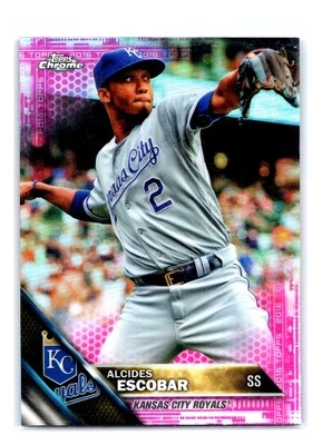 Alcides Escobar 2016 Topps Chrome Pink Refractor #117 Kansas City Royals - Image 1 of 2