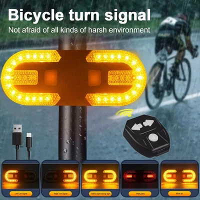Bike Rear Light USB Rechargeable With Turn Signals Bright Taillight for Night - Image 1 of 4