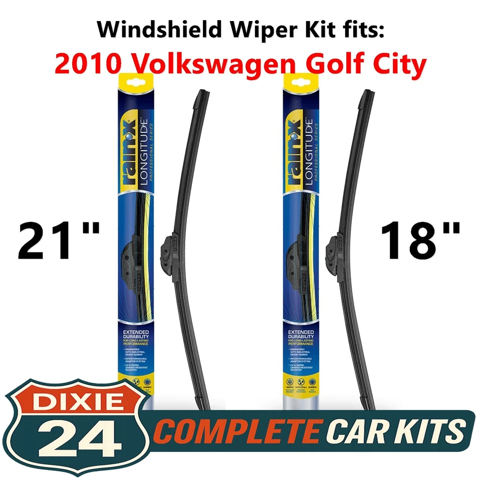 Rain-X Longitude Wiper Kit fits: 2010 Volkswagen Golf City (21" & 18") - Image 1 of 4