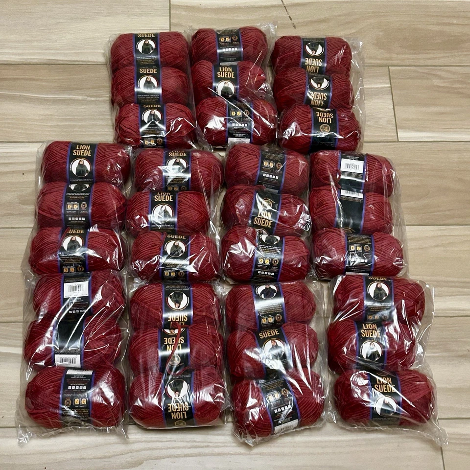 1 Skein Lion BRAND Suede Yarn Polyester Garnet