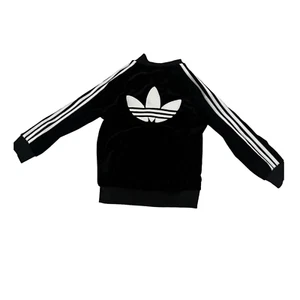 ADIDAS Kids Track Jacket, Velour, Black and White Boys/Girls 4T - Picture 1 of 6