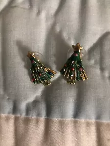 Vintage Weihnachtsbaum Ohrringe Nieten durchbohrte Ohren - Bild 1 von 2