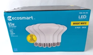 6 EcoSmart 65W Equivalent Bight White BR30 Dimmable LED Light Bulb 1006 248 285 - Picture 1 of 4