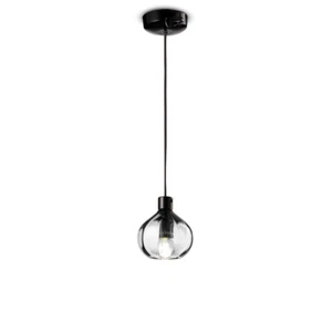 Lampadario Vintage Decò Afoxe' Alluminio Ceramica Cristallo 1 Luce E14 - Foto 1 di 4