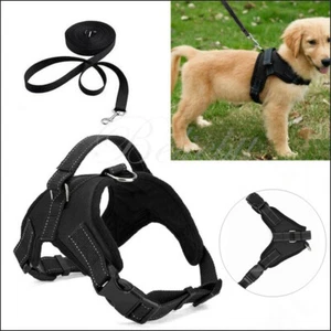 Large Dog Harness Soft Adjustable Harness Pet Walk Out Hand Strap Vest Collar US - Picture 1 of 11