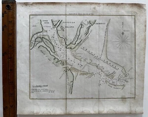Sapello Road Doboy Sound Pelican Shoals 1859 Blunt engraved color antique map - Picture 1 of 4