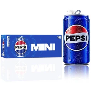 Pepsi Soda, Mini Cans, 7.5 Ounce (Pack of 10) - Picture 1 of 6