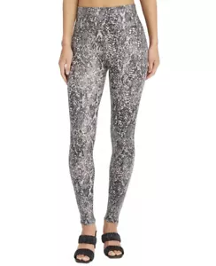 Spanx Leggings Womens XS Black Gray White Faux Leather Snake Skin Shine NWT - Picture 1 of 9