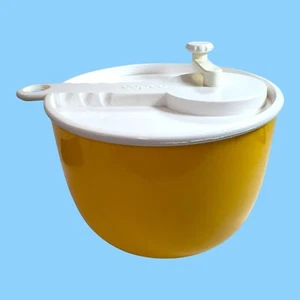 Vtg Copco Large Yellow Salad Spinner White Lid Sam Lebowitz Design #604 USA EUC - Picture 1 of 6