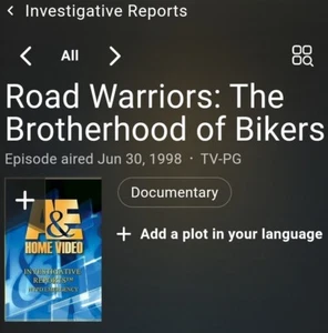 ROAD WARRIORS BIKER BROTHERHOOD DOCUMENTARY FYC VHS MOTORCYCLE GANGS MC RARE OOP - Foto 1 di 6