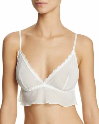 Bralette con volantes de gasa Hanky Panky #2J7071, pequeño, blanco roto, nuevo sin etiquetas $50 Foto 1 de 4