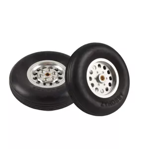 1 Pair 4inch Solid Rubber Wheels Tires with Alu Hub For RC Airplane Axle 5mm - Picture 1 of 7