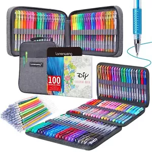 200 Pack Gel Pen Set 100 Colored Gel Pen with 100 RefillsGlitter Gel pens 40%... - Picture 1 of 9