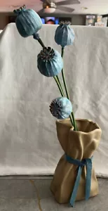 Paper Bag Vase-Ceramic Bag Shape-Colorful Flower-Unique Vases - Picture 1 of 7