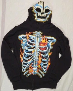 De colección Halloween Nuevo Adolescente Cremallera Sobre Cara Novedad Calavera Miedo Sudadera con Capucha XL NUEVO SIN ETIQUETAS - Imagen 1 de 2