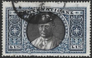 Vatican City 1933 1.25L Black & Blue SG.29 Used Cat:£15 - Picture 1 of 2