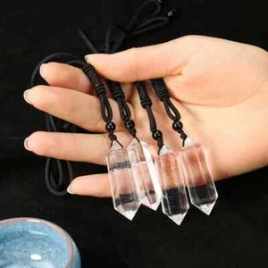Clear Quartz Pendant White Crystal Point Pendant Healing Necklace Purify Energy - Picture 1 of 4