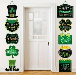St Patrick’s Day - 2 Front Door Banners, Decorative, Apps 4ft Tall - Picture 1 of 3