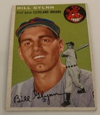 1954 Topps # 178 Bill Glynn Baseball Card Cleveland Indians