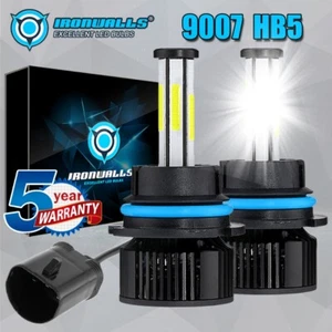 6-Sided 9007 HB5 LED Headlight Bulb Hi/Lo Beam 1800W 300000LM Super Bright White - Picture 1 of 12