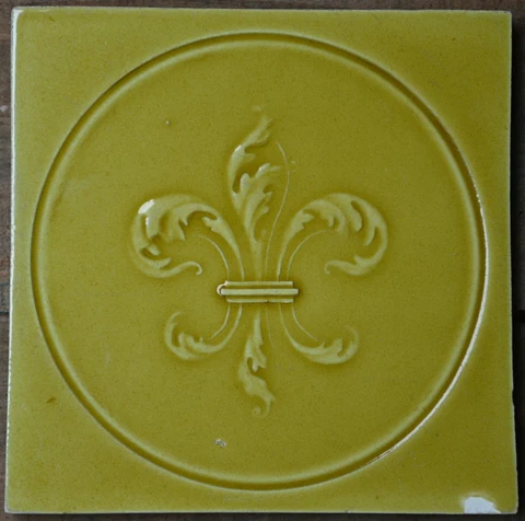 ANTIQUE -ART NOUVEAU- EUROPEAN - MAJOLICA TILE C1900 Cover