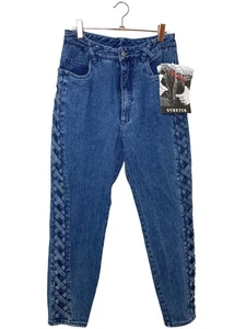 Vintage Denim Republic High Waisted Jeans Tapered Leg Braided Side Neu - Bild 1 von 12