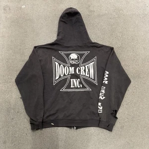 Vintage Y2K Black Label Society Iron Cross Full Zip Hoodie Size Large - Picture 1 of 19