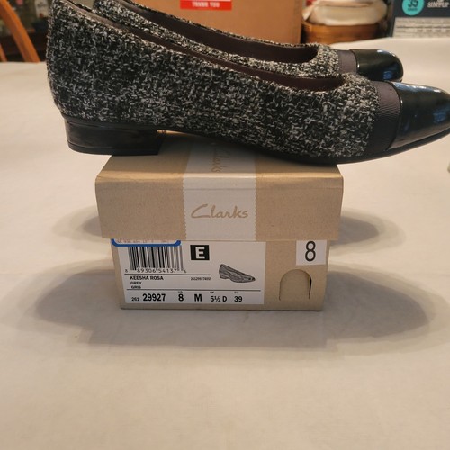 Scarpe Clarks donna 8 larghe Keesha rosa slip on grigio nero comode punta cappuccio