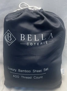 Juego de sábanas de bambú de lujo gris carbón BELLA COTERIE tamaño King dividido bolsillo profundo - Imagen 1 de 1