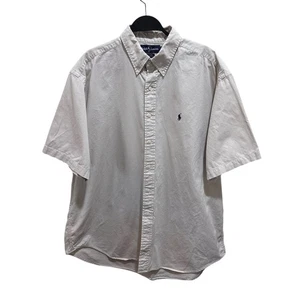 Ralph Lauren Blaire VINTAGE Mens Size XL Beige Short Sleeve Button Shirt - Picture 1 of 6