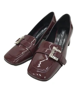 Sergio Rossi SR Twenty Buckle Pumps Women's Burgundy Size 38 Italy - Picture 1 of 8