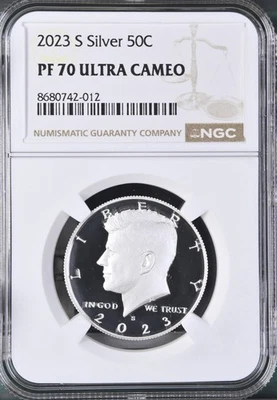 2023 S Kennedy Silver 50C NGC PF 70 Ultra Cameo MW - Image 1 of 2