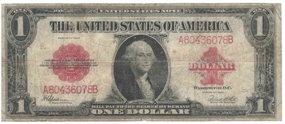 1923 $1 United States Note Legal Tender pinholes - Image 1 of 3