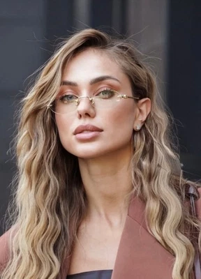 Anteojos redondos Miu Miu Logo MU A54S 5AK08N en dorado/lente transparente Foto 1 de 4