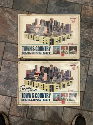 TWO SUPER CITY TOWN & COUNTRY PLASTIC BUILDING SETS  1960’s  VINTAGE -IDEAL TOYS - Image 1 of 4