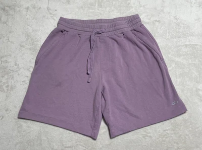 Pantalones Cortos Alo Yoga Para Mujer Grandes Púrpura Sudor Gimnasio Atléticos Mezcla de Algodón Bolsillos con Cremallera Foto 1 de 4