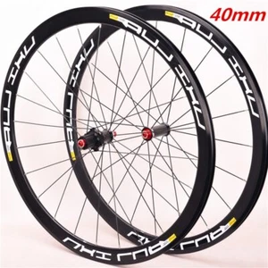 700C 40mm Carbon Hub Alloy Wheelset V Brake Quick Remove Road Bicycle Wheels 24H - Picture 1 of 11